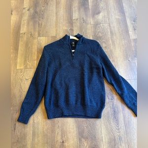 Calvin Klein Sweater Mens Large Blue 1/4 zip 100% cotton